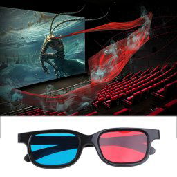 10 pièces lunettes 3D cadre noir universel rouge bleu cyan anaglyphe 3D lunettes 0.2mm pour DVD de jeu de film