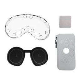 Pour Apple Vision Pro 4 en 1 Kit couvercle d'objectif accessoires de boîtier de Protection de batterie, spécification: A Style blanc gris