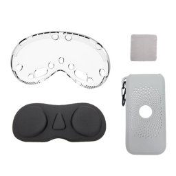 Pour Apple Vision Pro Kit 4 en 1 Couvercle d'objectif Étui de protection de batterie Accessoires, Spécifications : Style B Blanc Gris