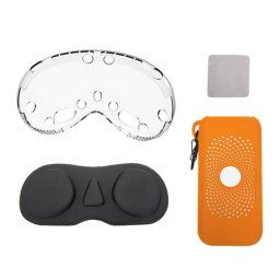 Pour Apple Vision Pro Kit 4 en 1 Couvercle d'objectif Accessoires de boîtier de protection de batterie, Spécification: Style B Orange