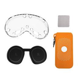 Pour Apple Vision Pro 4 en 1 Kit Couvercle d'objectif Accessoires de boîtier de protection de batterie, spécification: A Style Orange