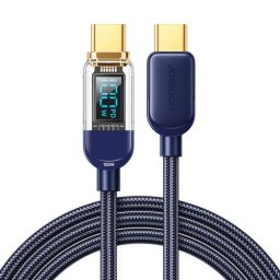 Joyroom Type-C - Type-C Data Cable 100W, 1.2m with Digital Display Blue (S-CC100A4)