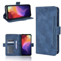 Pour Ulefone Power Armor 14/14 Pro Skin Feel Texture Texture Texture Slots Cuir Phone Case (bleu)