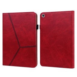 Pour Huawei MediaPad M5 Lite 10.1 Étui en cuir rayé en relief de couleur solide (rouge)