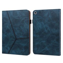 Pour Huawei MediaPad M5 Lite 10.1 Étui en cuir rayé en relief de couleur solide (bleu)