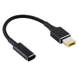 Prise carrée PD 100W 18.5-20V vers adaptateur USB-C / Type-C Câble tressé en nylon pour Lenovo