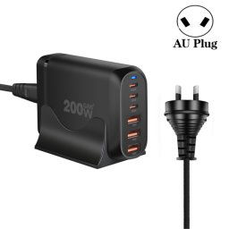 Adaptateur multiport pour ordinateur portable GaN PD100W Type-C x 3 + USB x 3, taille de prise : prise AU