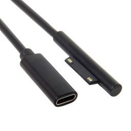 Câble de charge d'alimentation pour tablette de semoir rotatif mère Type-C / USB-C pour Microsoft Surface Pro 5/6, taille: 30 cm (noir)