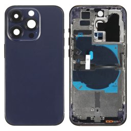 For iPhone 14 Pro Battery Back Cover with Power + Volume Flex Cable + Wireless Charging Module, Version:CE EU Version(Purple)