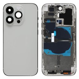For iPhone 14 Pro Battery Back Cover with Power + Volume Flex Cable + Wireless Charging Module, Version:China Version(Silver)