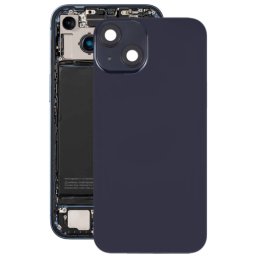 For iPhone 14 Plus Glass Battery Back Cover with Flash Bracket + Wireless Charging Module(Black)