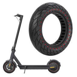 Pour Scooter électrique Ninebot MAX G30, pneu gonflable solide en nid d'abeille 10x2.5 (fente de 44mm rouge)