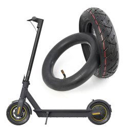 Kit de pneu intérieur gonflable 10x2.5 + pneu extérieur pour scooter Ninebot MAX G30 10 pouces (noir)
