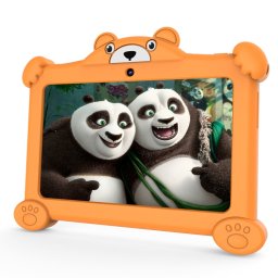 Tablette Pritom K7 Pro Panda pour enfants, 7,0 pouces, 2 Go + 32 Go, Processeur quadricœur Android 11 Allwinner A100, prise en charge WiFi 2.4G et WiFi 6, version globale avec Google Play, prise US (Orange)