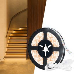 Strip de lumière LED USB Humain Intelligent Intelligent Induction Étanche Light Strip 2835 Porte-armoire Porte-armoire Tableau de lumière douce 1m (3000k chaud blanc)