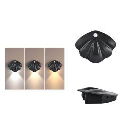 Magnetic Motion Sensor Wall Lamp Rechargeable LED House Number Light PRO Version 1200mAh(Black)
