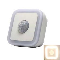 Veilleuse LED 3 W pour la maison, capteur automatique humain, sans câblage, éclairage d'escalier, couloir, allée, prise américaine (lumière chaude)