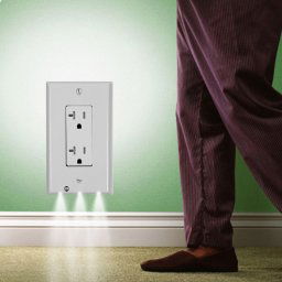 0.5W 110V Night Angel Square Plug Socket Sensor Night Light, Mini veilleuse à induction de mouvement du corps humain à lumière blanche