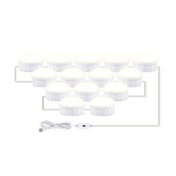 Miroir LED Miroir Miroir Beauté Légère Fill Light Hand Souvenirs Miroir Capteur Avant Lumière, Power Source: 14 ampoules (Blanc naturel)