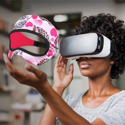 Masque pour les yeux respirant anti-transpiration pour lunettes VR (fleur d'amour)