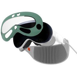 Pour Apple Vision Pro PC + Film renforcé Housse de protection VR Accessoires pour lunettes (vert)