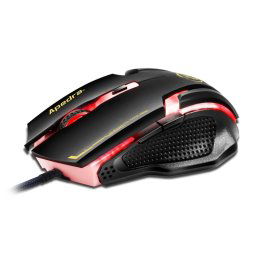 Apedra iMICE A9 High Precision Gaming Mouse LED lumière respiratoire à quatre couleurs USB 6 boutons 3200 DPI Wired Optical Gaming Mouse pour PC PC portable (noir)
