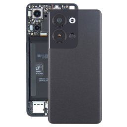 Pour OPPO Reno9 couvercle arrière de batterie d'origine avec couvercle d'objectif d'appareil photo (noir)