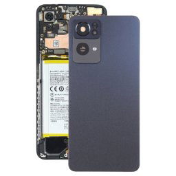 Pour OPPO Reno7 Pro couvercle arrière de batterie d'origine avec couvercle d'objectif d'appareil photo (noir)