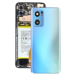Pour OPPO Reno7 5G Couvercle arrière de batterie d'origine avec couvercle d'objectif d'appareil photo (bleu)