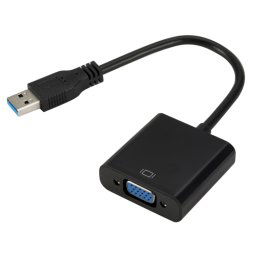Câble de convertisseur de carte graphique externe USB3.0 vers VGA, résolution: 1080P (noir)