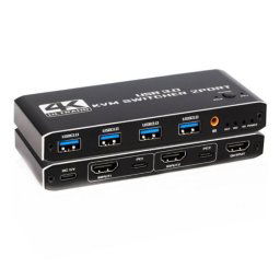 Commutateur KVM 4K 60 Hz K2-1, 2 entrées, 1 sortie, USB 3.0, HDMI 2.0, télécommande