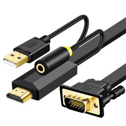 10m JH HV10 1080P HDMI vers VGA câble projecteur TV Box ordinateur portable câble adaptateur d'affichage industriel