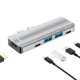 Adaptateur de station d'accueil ENKAY Hat-Prince 5 en 2 Hub Type-C vers 4K HDMI / USB 3.0