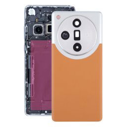 Pour OPPO Find X7 Couvercle arrière de batterie ultra original avec couvercle d'objectif d'appareil photo (marron)
