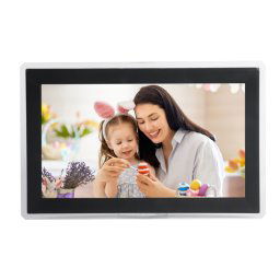 Cadre photo numérique Cloud avec écran IPS de 15,6 pouces, machine de publicité LED murale, type de prise : (noir)