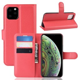 Portefeuille en cuir PU Litchi Skin Etui mobile pour iPhone 11 Pro (rouge)