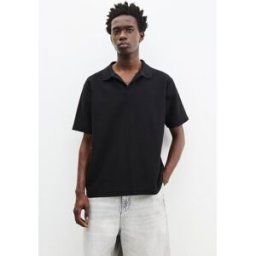 Pull&Bear Polo Manches Courtes Structure Noir XL male