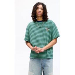 Pull&Bear T-Shirt Rayé Tom Et Jerry Brodé Vert M male