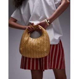 & Other Stories - Petit sac tressÃ© en cuir vÃ©ritable - Jaune Jaune No Size female