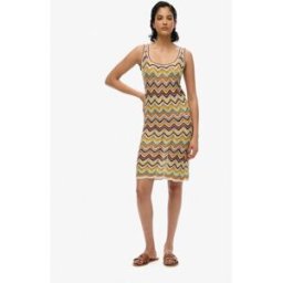 Superdry - Robe courte en maille effet zigzag - Menthe rayÃ©-Vert Vert 40 female