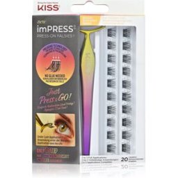 Kiss imPRESS Press-on Falsies faux-cils individuels avec nœud 01 Natural 20 pcs