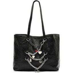 Sac bandoulière Misako Zoya grand sac shopper avec chaînes Noir