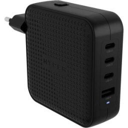 HYPER HyperJuice® 100W USB-C Adaptateur de voyage 100 W 1x USB-A, 3x USB-C® Power Delivery, Power Delivery 3.0, QC 2.0, QC 3.0, PPS noir GaN, avec adaptateur