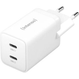 Intenso W40CC GaN Chargeur USB 40 W 2x USB-C® blanc intérieure GaN, USB Power Delivery (USB-PD)