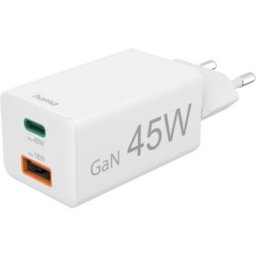 Hama Chargeur USB 45.00 W 1x USB-A, 1x USB-C® Power Delivery blanc intérieure USB Power Delivery (USB-PD)