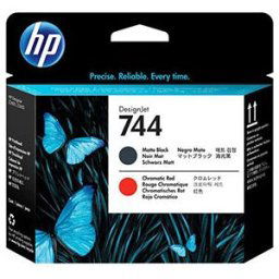 HP tête d'impression designjet 744 noir mat/rouge chromatique