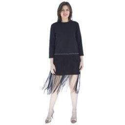 Robe Cerises D’amour Robe noire à franges Noir