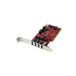 StarTech.com Carte contrôleur PCI a 4 ports USB 3.0 SuperSpeed - Adaptateur PCI 4x USB A (F) avec alimentation SATA / SP4 - adaptateur USB