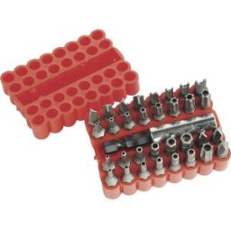 Brüder Mannesmann M 297-33 Jeu dembouts 33 pièces profil en T avec trou, 6 pans intérieurs à téton, Tri-Wing, écrou à fente, TORQ-SET®