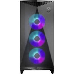 Tour midi MSI MPG GUNGNIR 300R AIRFLOW Boîtier PC noir 3 ventilateurs LED pré-installés, 1 ventilateur LED pré-installé, fenêtre latérale, filtre anti-poussière